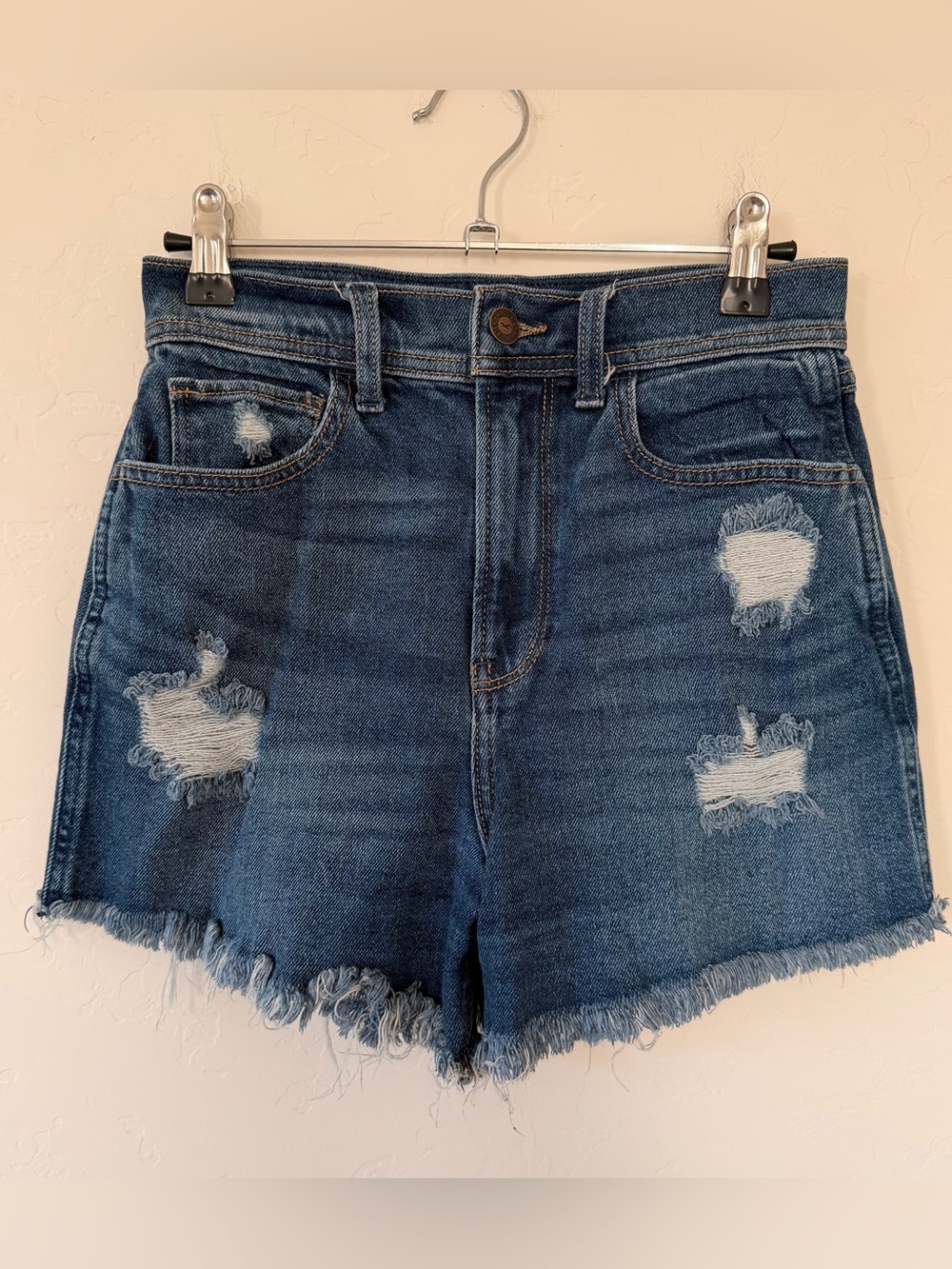 Hollister Denim High-Rise Distressed Shorts Size 0